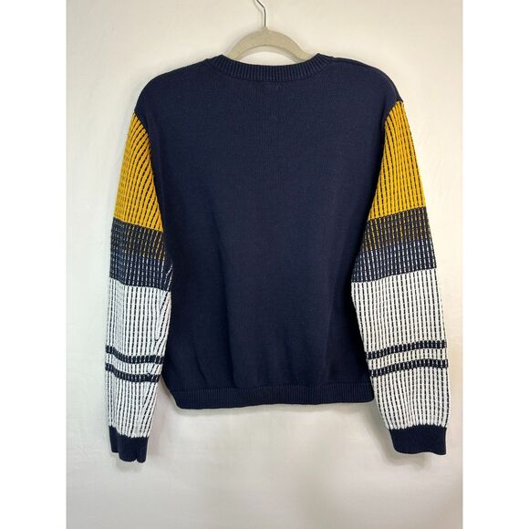 Cable Stitch Women's Cotton Cable Knit Pullover Contrast Sleeves Size XL - Picture 4 of 5